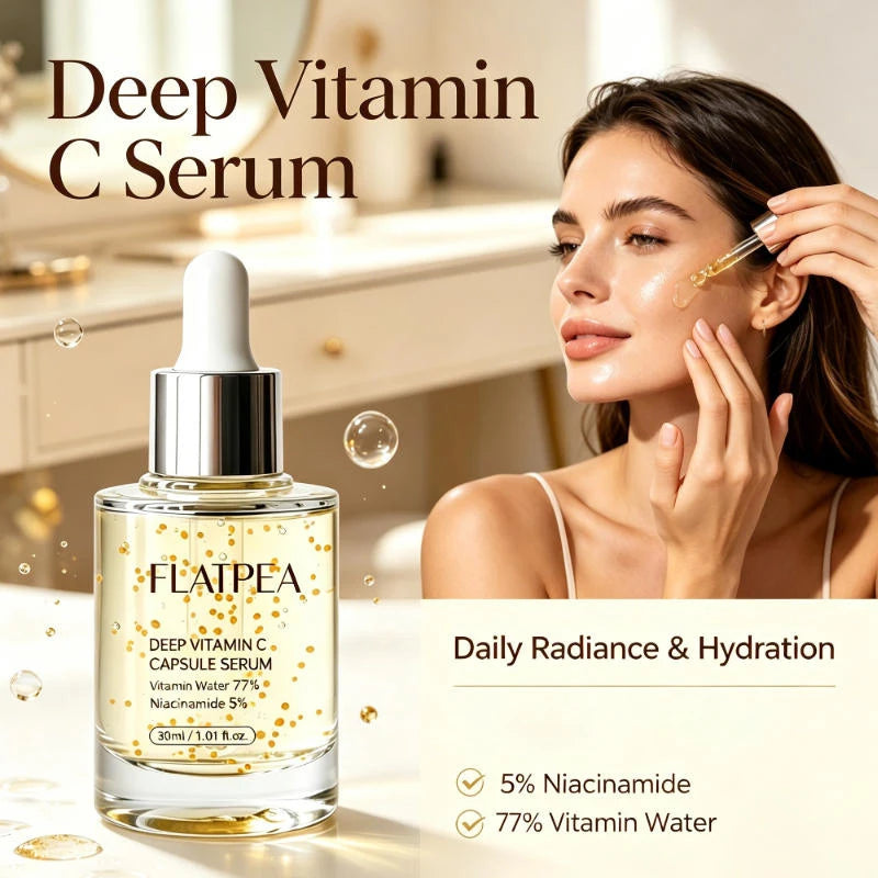 Sérum em Cápsulas de Vitamina C — Essência Iluminadora com Niacinamida para Brilho e Hidratação Facial
