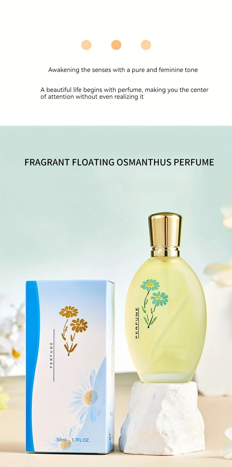 Perfume 50ml com Fragrância de Rosa e Jasmim — Presente Elegante para Homens e Mulheres