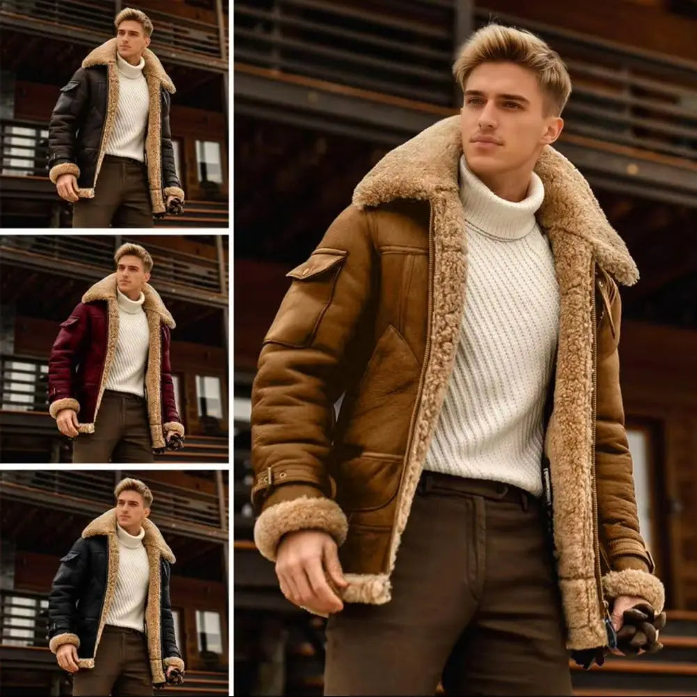 Jaqueta de Lã Vintage Masculina Quentinha — Estilo Casual e Conforto para o Inverno
