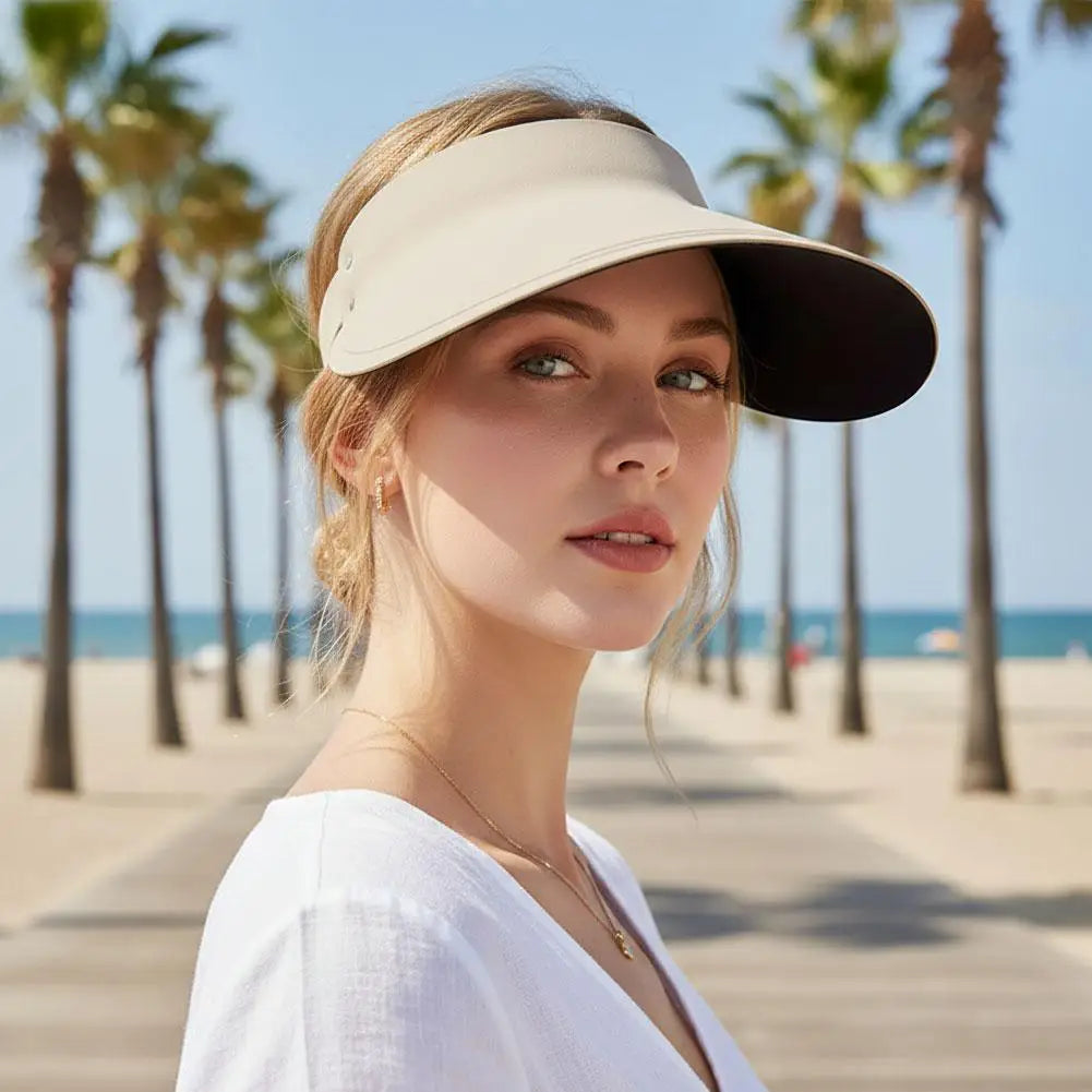 270 °   Chapéu com Visor de Sol UPF50+ com Aba Estendida, Visor Dobrável com Proteção UV, Chapéu Leve e de Secagem Rápida para Esportes ao Ar Livre