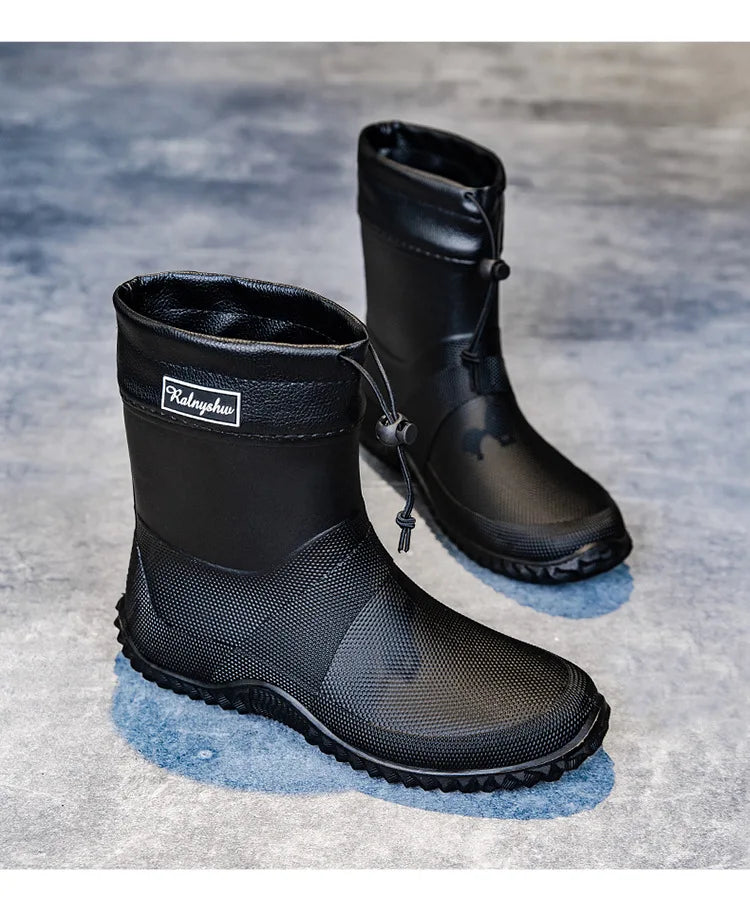 Botas de chuva curtas masculinas roupas de trabalho ao ar livre sapatos impermeáveis femininos de cano baixo leve antiderrapante botas de chuva de praia