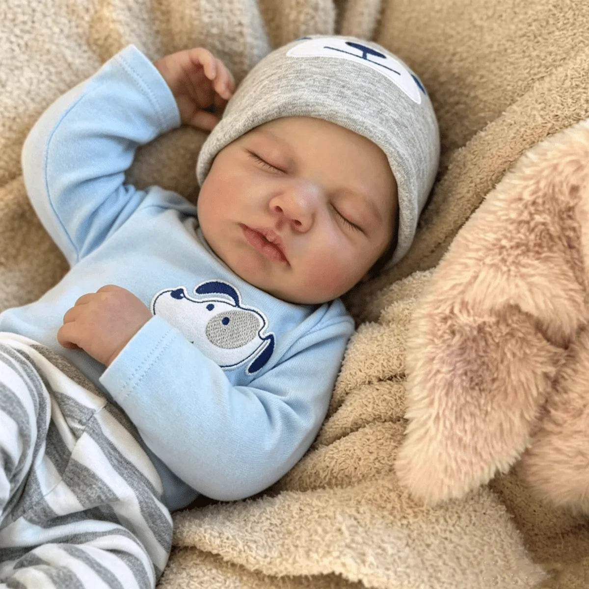BZDOLL 48cm Lifelike Reborn Baby Doll 19 Inch Realistic 3D Skin Visible Veins Handmade Vinyl Limbs Cloth Body Newborn Toy Gift