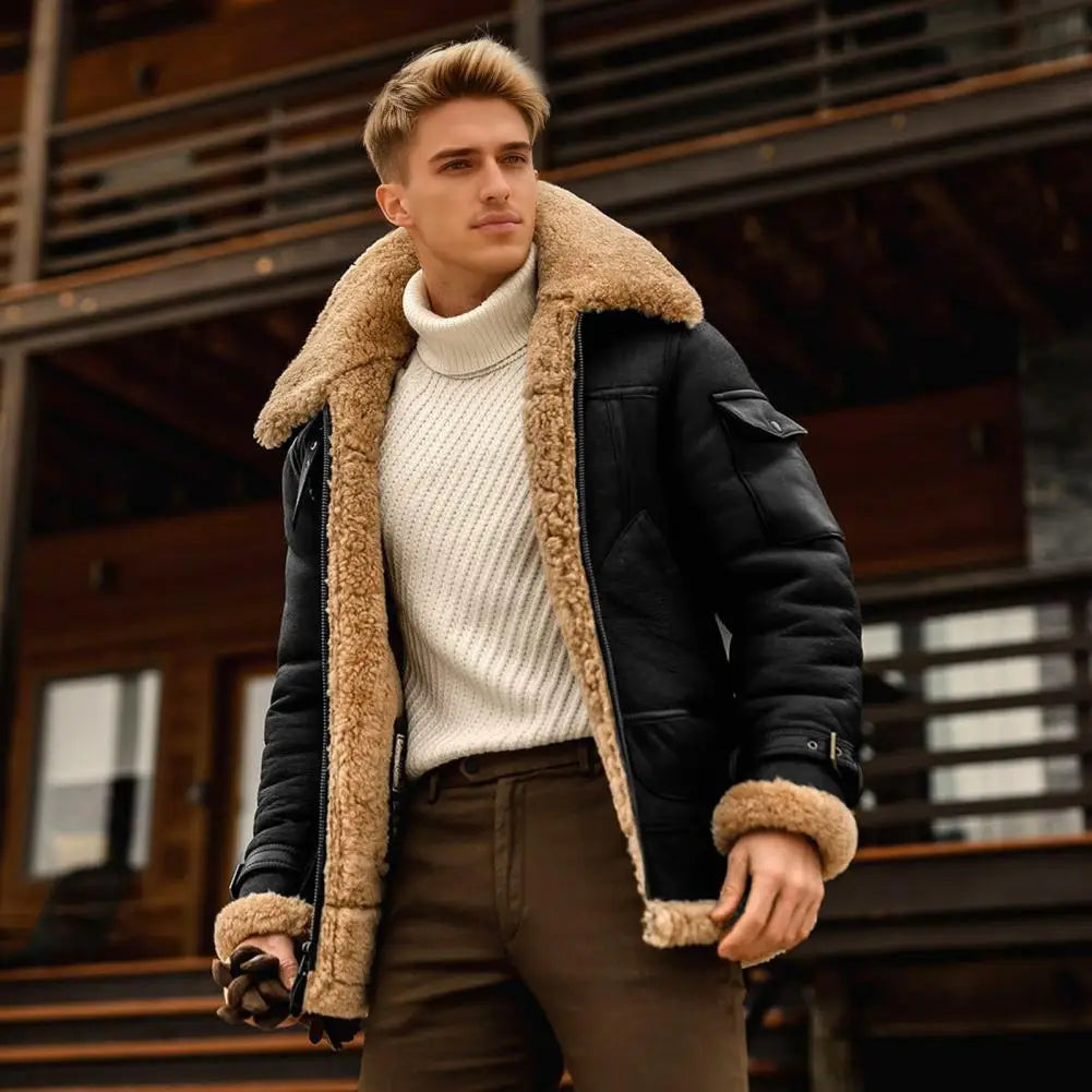 Jaqueta de Lã Vintage Masculina Quentinha — Estilo Casual e Conforto para o Inverno