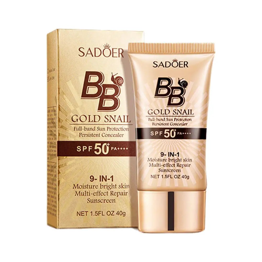 BB Cream Protetor Solar com Caracol Dourado — FPS 50+, Hidratante e Corretivo Facial 40g