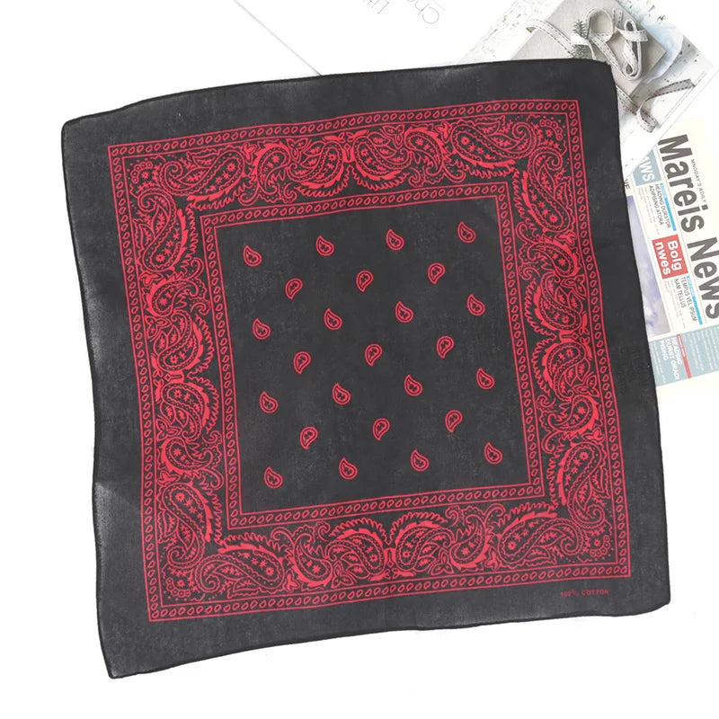 Bandanas de Ciclismo em Algodão com Estampa Paisley, Lenços de Cabeça para Homens/Mulheres, Várias Cores, Lenço Quadrado, Máscara Esportiva para Atividades ao Ar Livre, Faixa de Cabeça para Bolsa