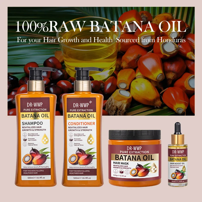 Kit Shampoo e Condicionador Batana Oil 500ml — Hidratante, Suavizante e Anti-Frizz para Cabelos