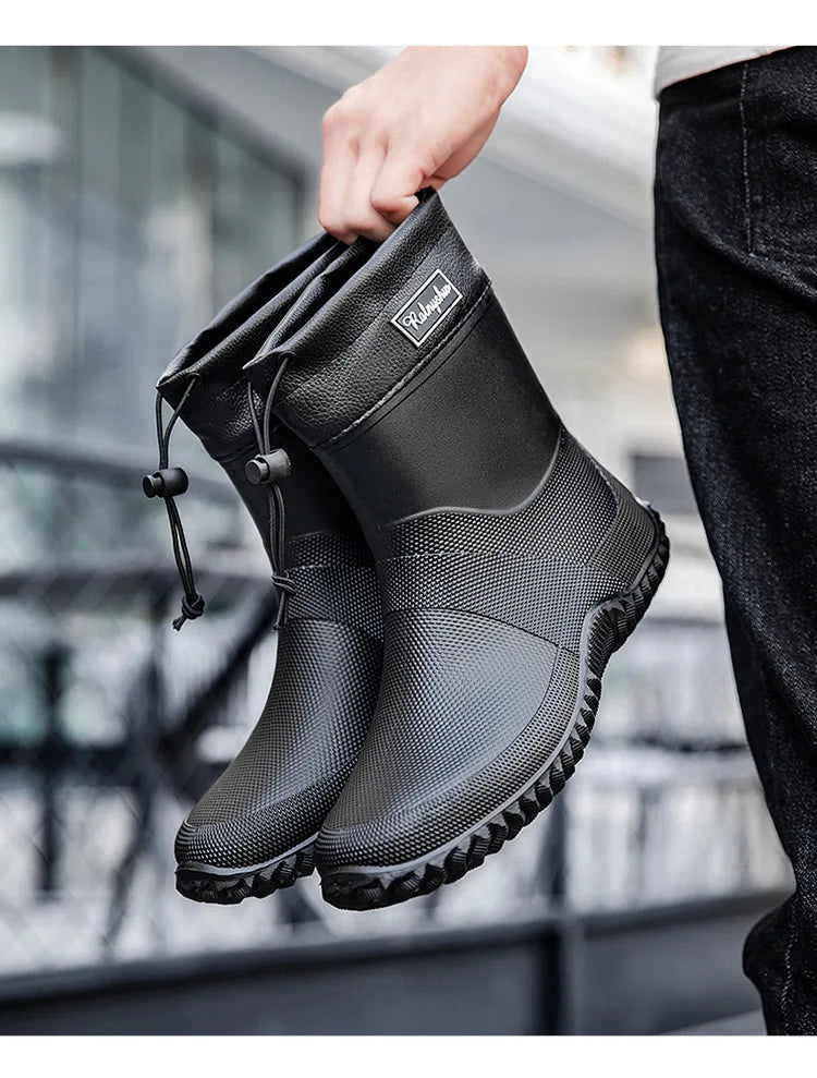 Botas de chuva curtas masculinas roupas de trabalho ao ar livre sapatos impermeáveis femininos de cano baixo leve antiderrapante botas de chuva de praia