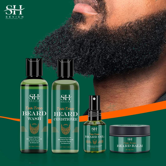 Kit de Crescimento de Barba com Árvore de Chá — Óleo Nutritivo, Hidratante e Anti-Queda Capilar