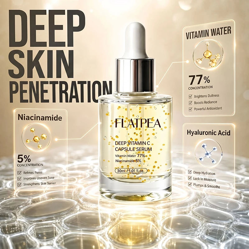 Sérum em Cápsulas de Vitamina C — Essência Iluminadora com Niacinamida para Brilho e Hidratação Facial