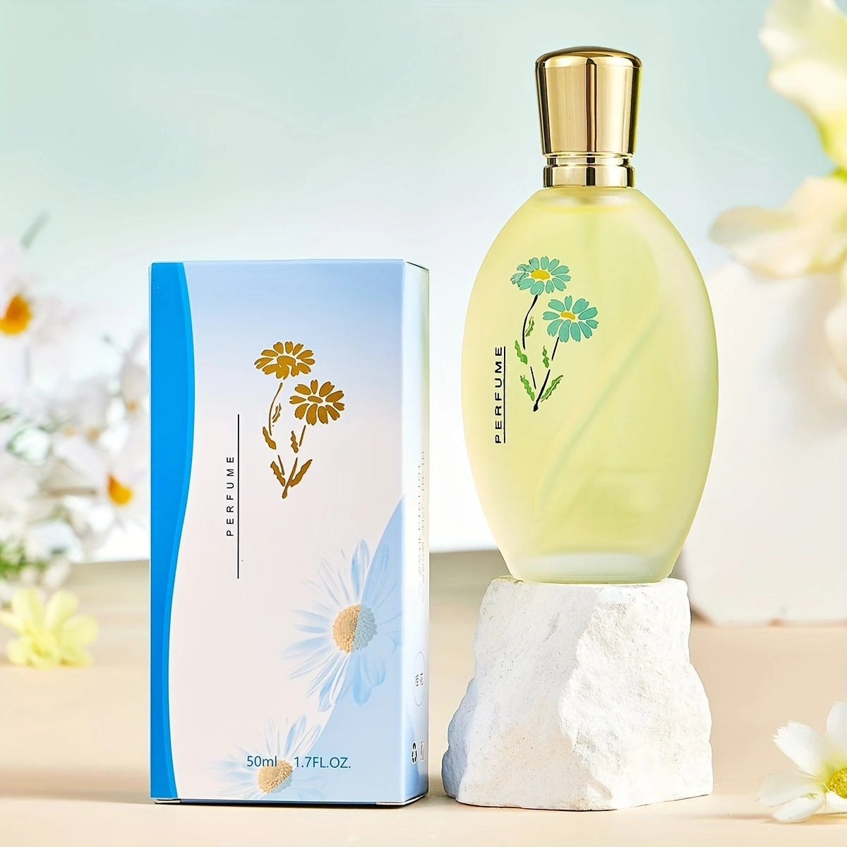 Perfume 50ml com Fragrância de Rosa e Jasmim — Presente Elegante para Homens e Mulheres