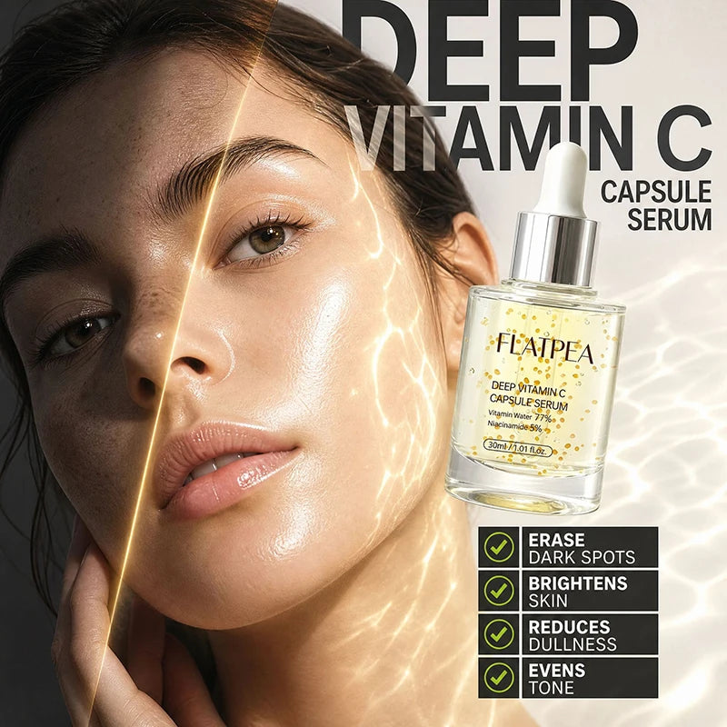 Sérum em Cápsulas de Vitamina C — Essência Iluminadora com Niacinamida para Brilho e Hidratação Facial