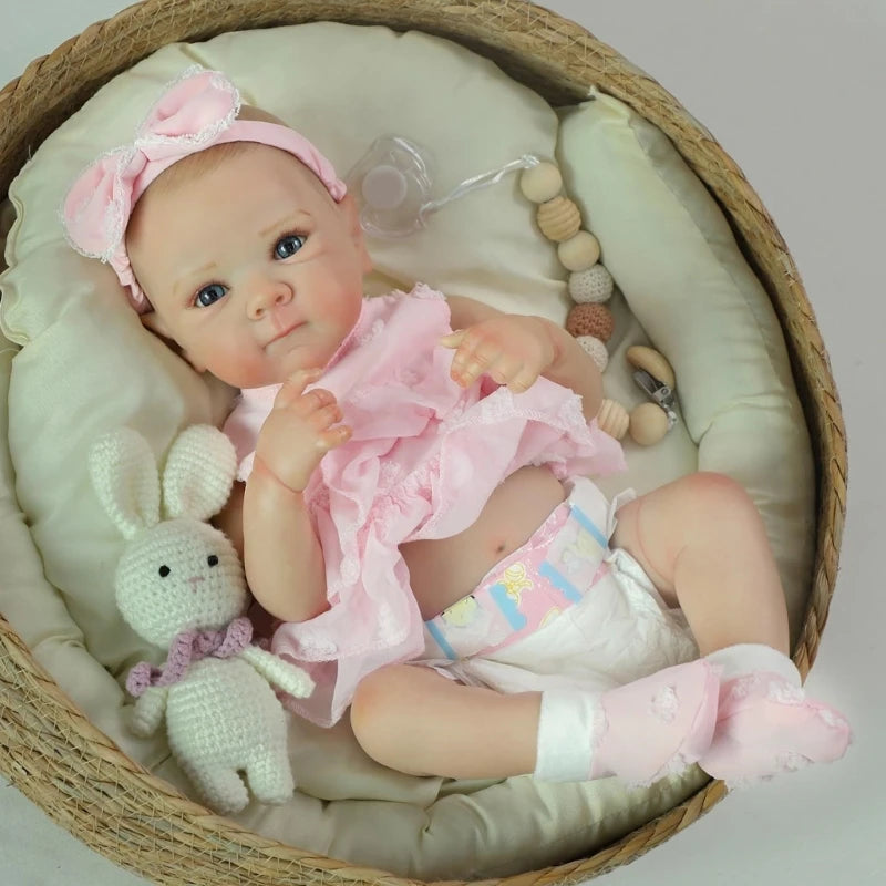 Boneca Reborn Realista Encantadora — Rosto Adorável, Segura para Brincar e Fácil de Limpar