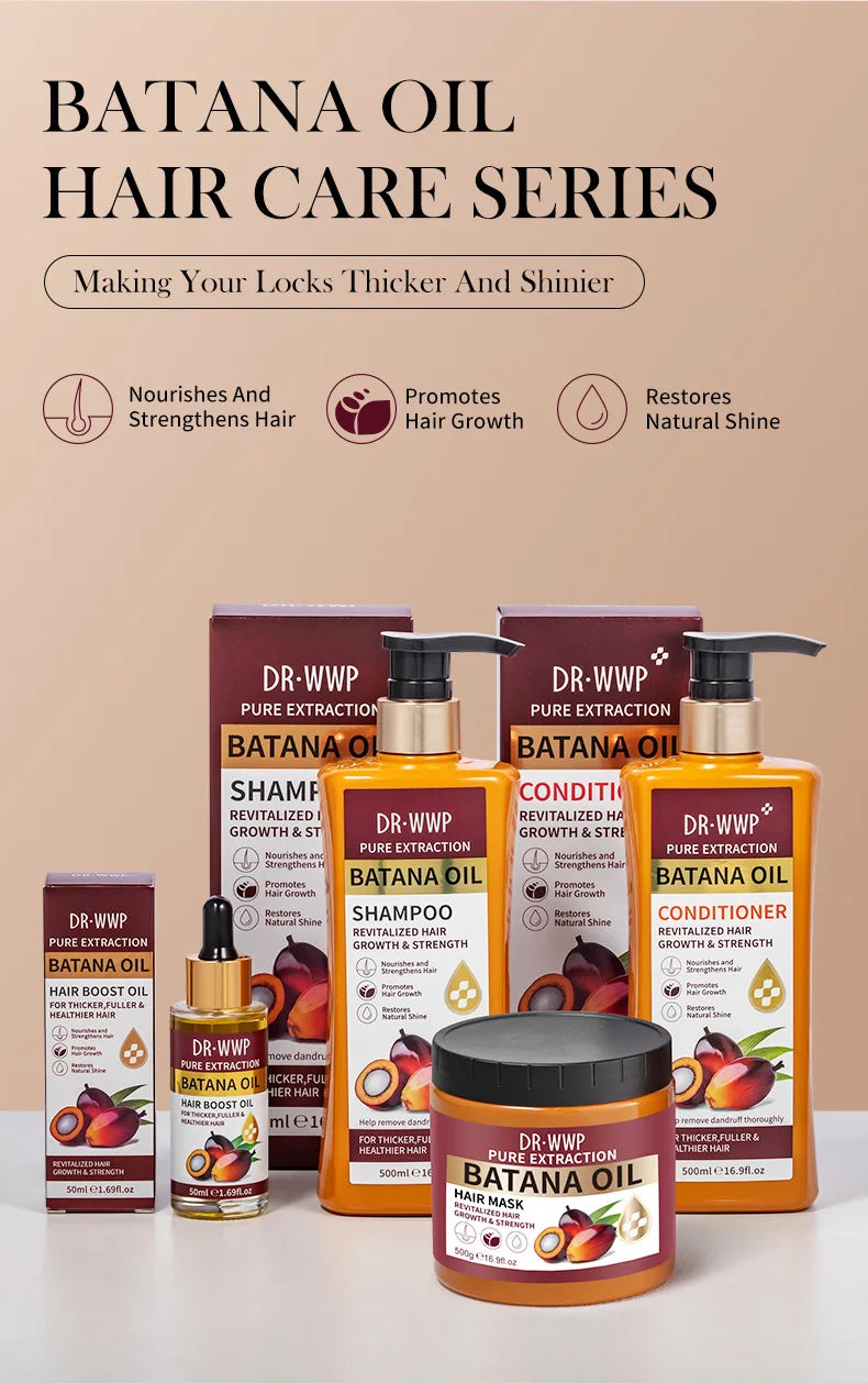 Kit Shampoo e Condicionador Batana Oil 500ml — Hidratante, Suavizante e Anti-Frizz para Cabelos