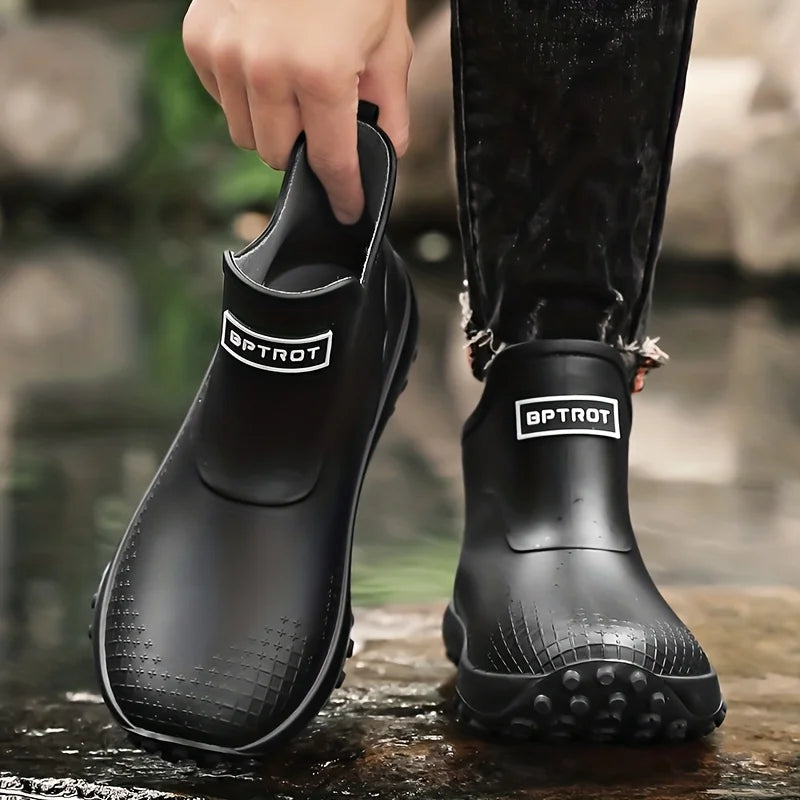 Botas de Chuva Unissex Impermeáveis Cano Curto Antiderrapantes de Borracha Leves para Jardim e Trabalho com Forro Removível para Uso Externo