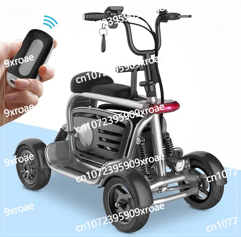 Scooter Elétrico para Mulheres com 4 Rodas e Motor Duplo, 800W 48V, Scooter de Mobilidade com Grande Cesto de Armazenamento e 2 Assentos