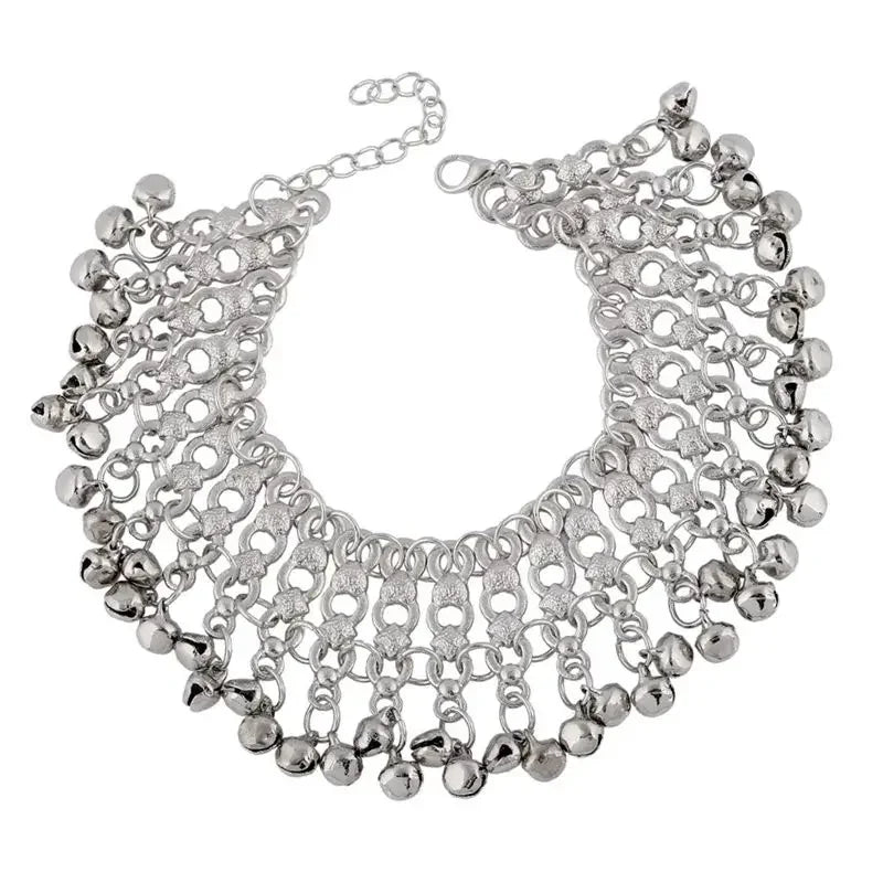 Novo vintage multi-camada sinos tornozelo pulseira pé jóias boho verão praia descalço sandálias encantos tornozeleira acessórios femininos