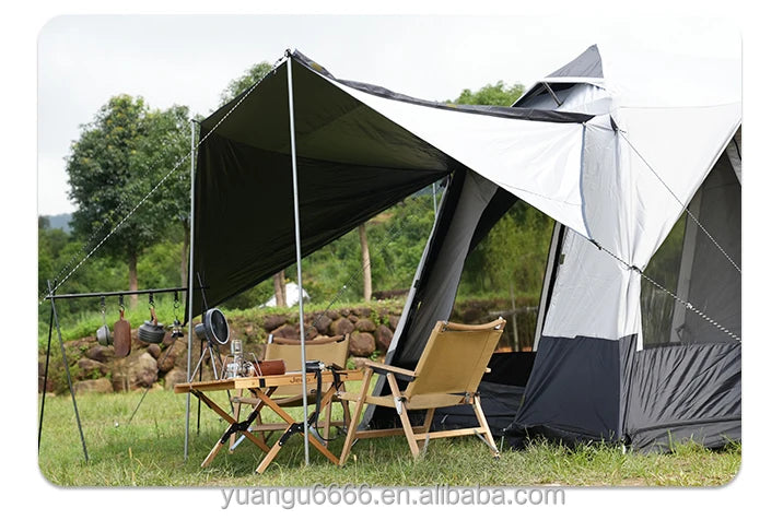 Tendas de Camping para 8-10 Pessoas, Grande Tamanho, Impermeáveis, Quatro Estações, Dupla Camada, Dois Quartos, Tendas Personalizadas para Glamping e Praia Familiar