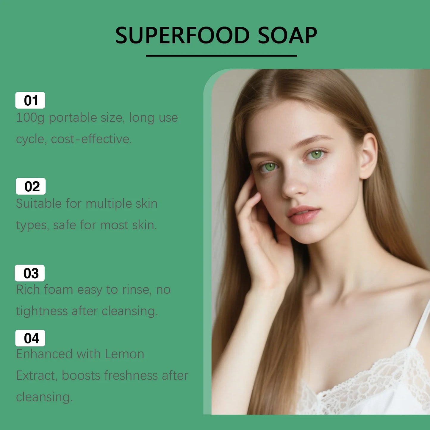 Sabonete Facial Natural com Oleo Essencial — Limpeza Profunda, Anti-Acne, Controle de Oleosidade, 100g