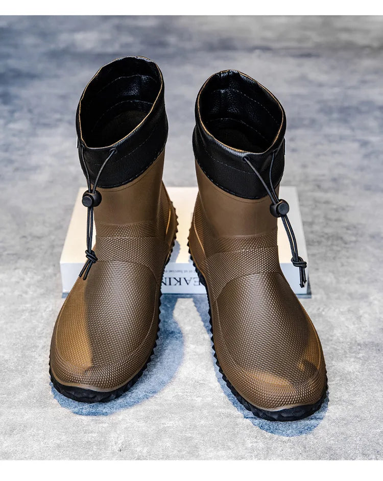 Botas de chuva curtas masculinas roupas de trabalho ao ar livre sapatos impermeáveis femininos de cano baixo leve antiderrapante botas de chuva de praia