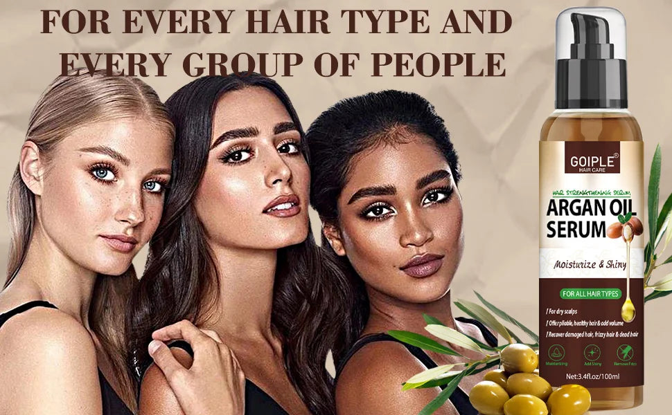 Sérum Capilar de Óleo de Argan Marroquino — Hidratante, Anti-Frizz e Reparador para Cabelos Danificados