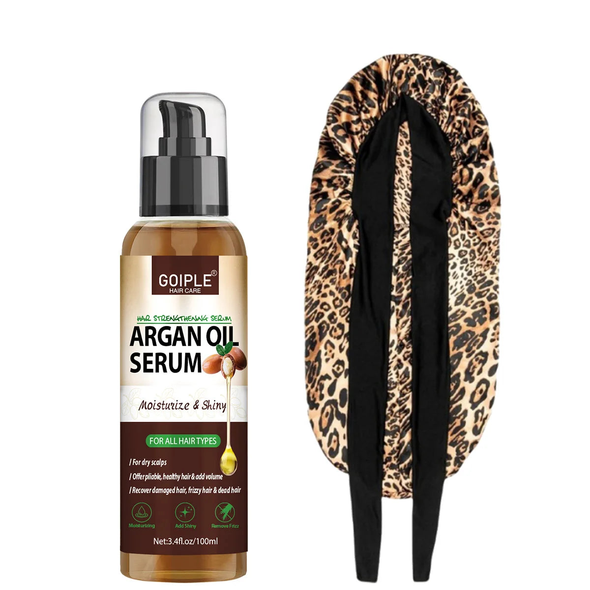 Sérum Capilar de Óleo de Argan Marroquino — Hidratante, Anti-Frizz e Reparador para Cabelos Danificados