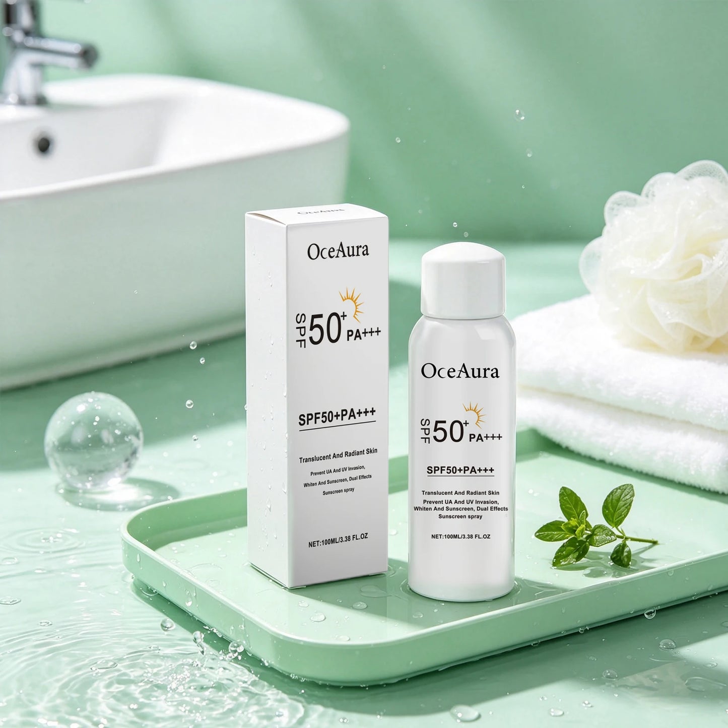 Spray Protetor Solar Facial — Hidratação Duradoura, À Prova d'Água e Suave para a Pele