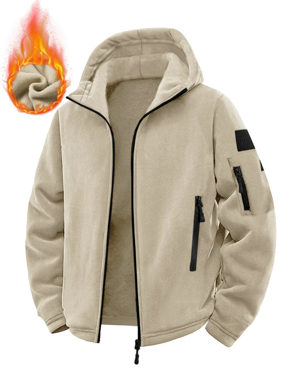Jaqueta tática masculina outono inverno engrossado quente com capuz casacos esportes ao ar livre completo zip up hoodies caminhadas outwear