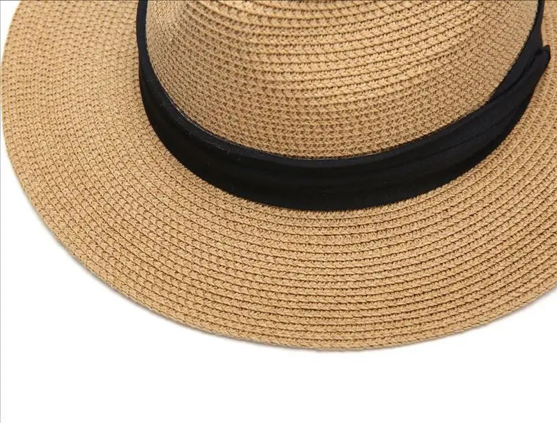 Chapéu Fedora Panamá Premium de Palha 54-62cm Dobrável Unissex Proteção UV para Viagens de Verão