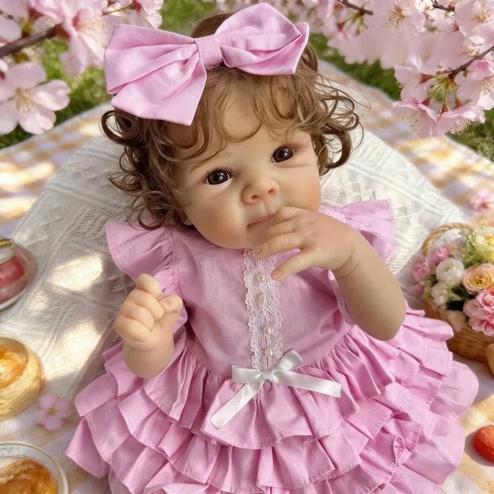 AONPENG Boneca Reborn de 45 CM (18 Polegadas) Realista Feita à Mão com Corpo Inteiro de Vinil, Boneca de Bebê Realista, Presente de Aniversário Fashion
