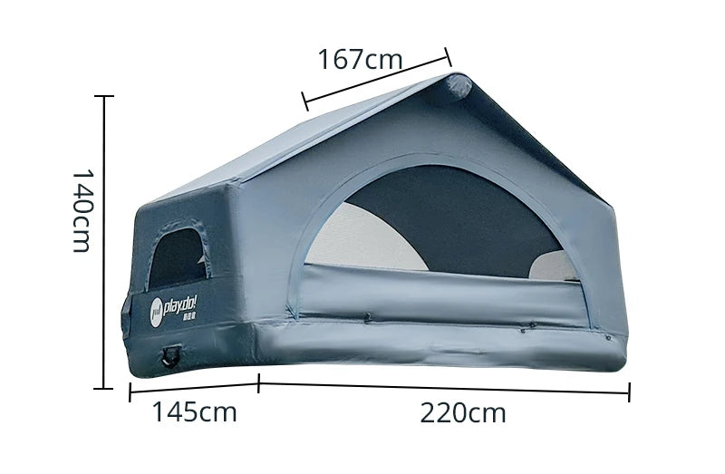 Barraca Inflável de Teto para Carro, Barraca de Teto para Glamping, Barracas Externas Versáteis com Asa em Concha, Grande Interna, Leve e Impermeável