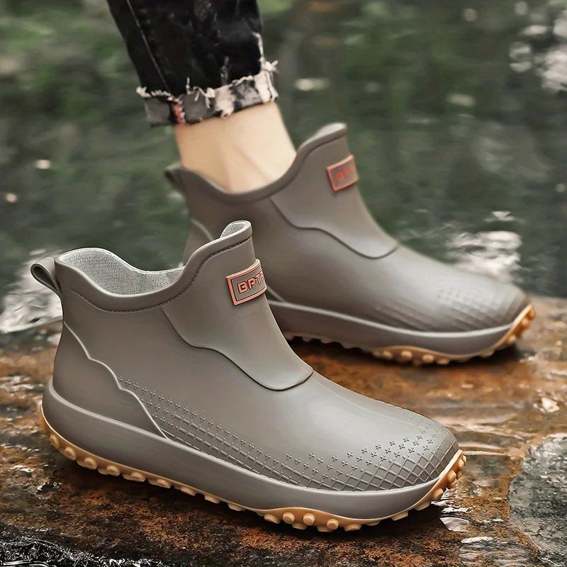 Botas de Chuva Unissex Impermeáveis Cano Curto Antiderrapantes de Borracha Leves para Jardim e Trabalho com Forro Removível para Uso Externo