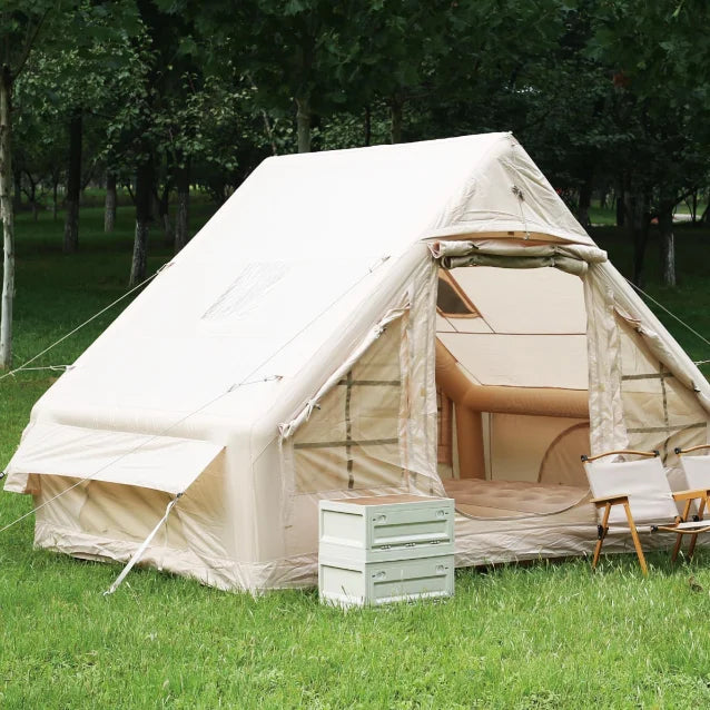 Airo: Barraca de Glamping Impermeável e à Prova de Vento (Índice 3000mm), Cáqui, Abertura Automática Rápida, 4 Estações, Cabana Oxford - Lançamento Quente!