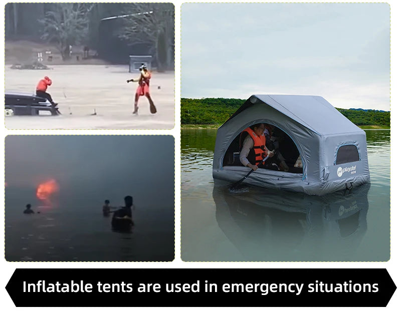 Barraca Inflável de Teto para Carro, Barraca de Teto para Glamping, Barracas Externas Versáteis com Asa em Concha, Grande Interna, Leve e Impermeável