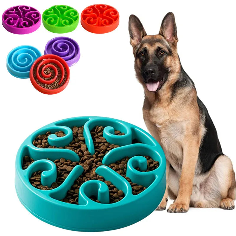 Tigela de Alimentação Lenta para Cães — Antiderrapante, Anti-Gulpe, Ecológica em 10 Cores