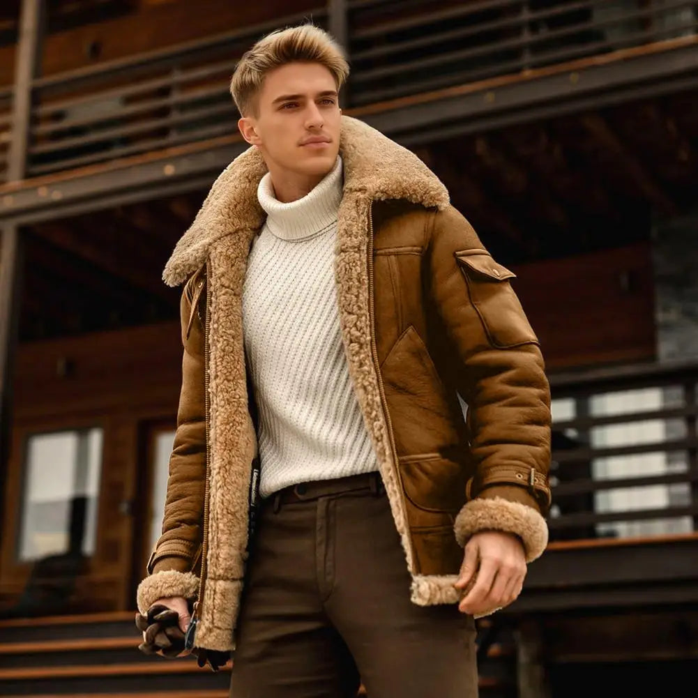 Jaqueta de Lã Vintage Masculina Quentinha — Estilo Casual e Conforto para o Inverno
