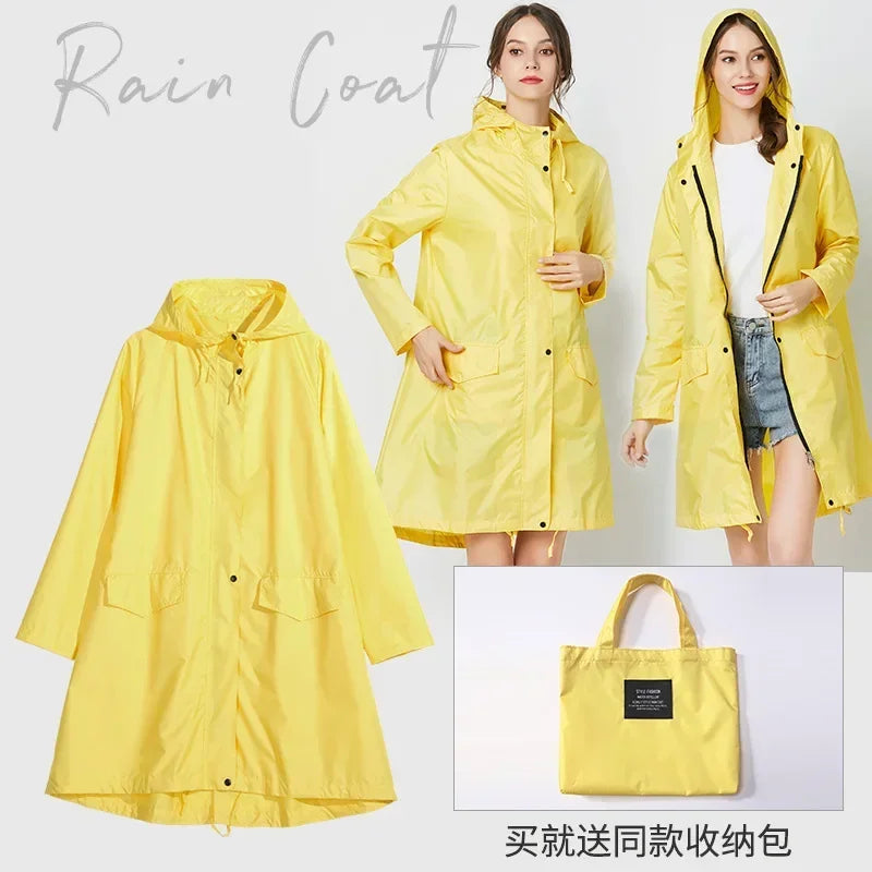 Waterproof Windproof Hooded Light Raincoat for Women and Men, Ponchos Jacket Cloak for Tourist Outdoor Hiking