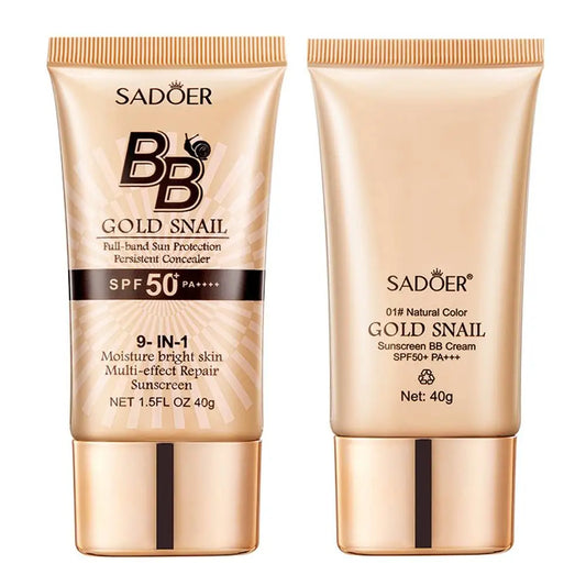 BB Cream Protetor Solar com Caracol Dourado — FPS 50+, Hidratante e Corretivo Facial 40g
