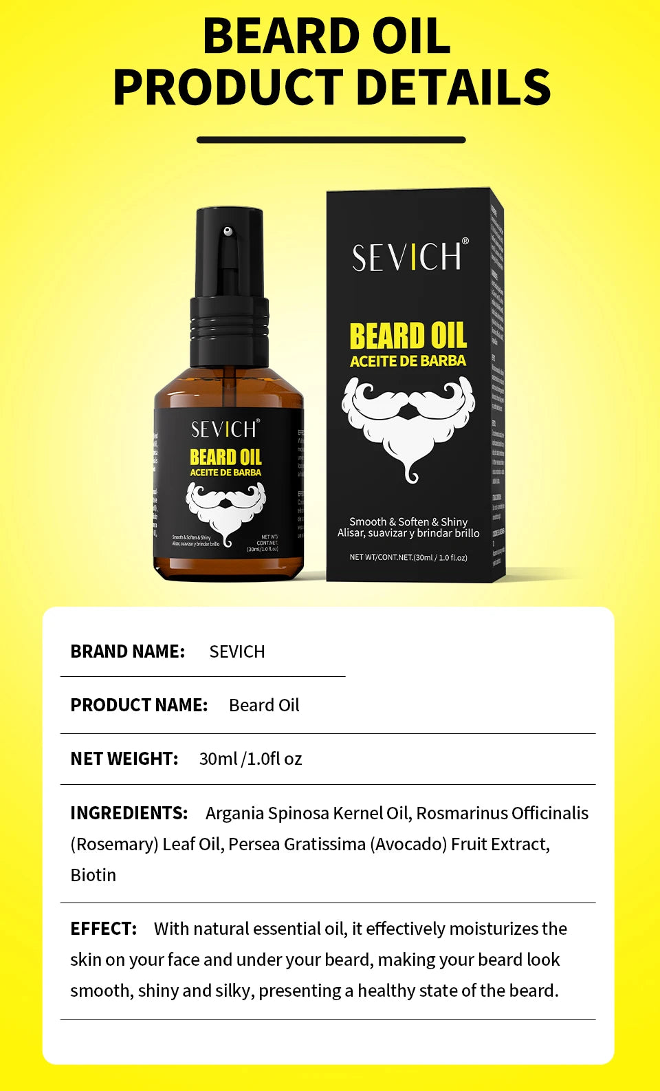 Kit de Óleo para Barba Masculino — Creme Hidratante, Cera e Óleo para Bigode Estiloso e Charmoso