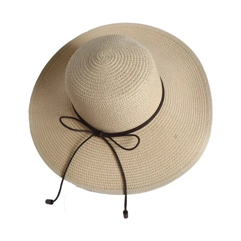 Chapéu de Sol Elegante e Dobrável para Mulheres, Chapéu Panamá de Verão com Aba Larga e Proteção UV, Acessórios para Viagem e Praia