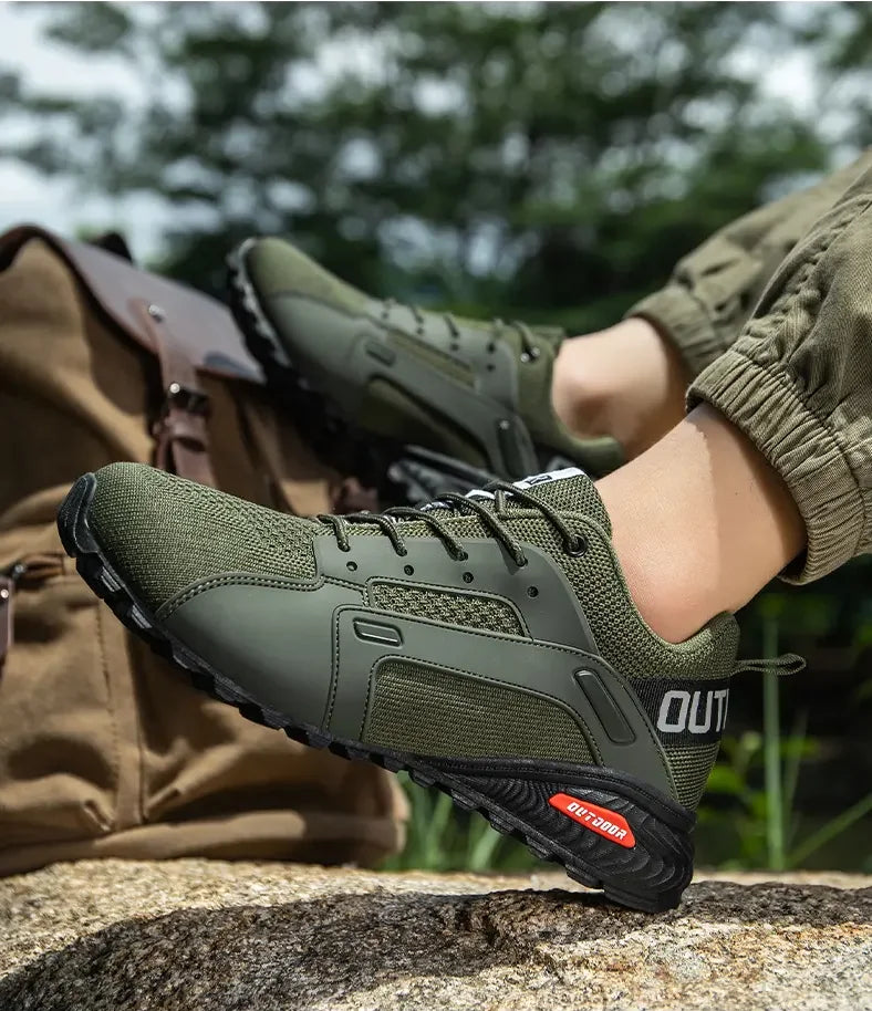 Sapatos de caminhada respiráveis masculinos sapatos esportivos ao ar livre botas de treinamento tático caminhadas e caça sapatos esportivos táticos