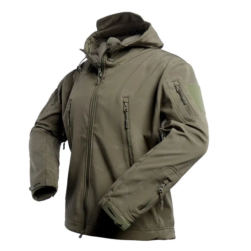 Outono inverno jaqueta de lã para homens casca macia tático impermeável casaco camuflado do exército airsoft roupas multicamadas blusões