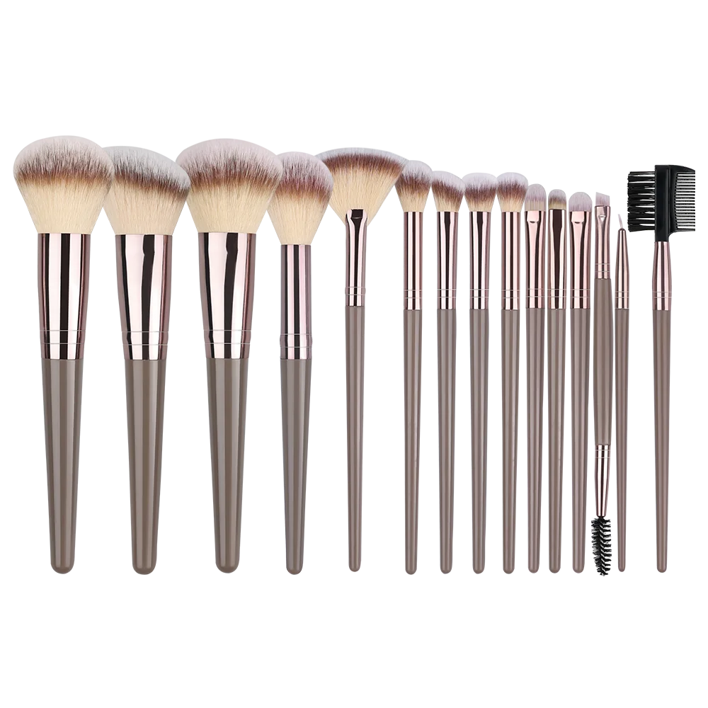 Conjunto de Pincéis de Maquiagem 10 a 20 Peças — Base, Pó, Sombra, Blush e Kabuki para Esfumar