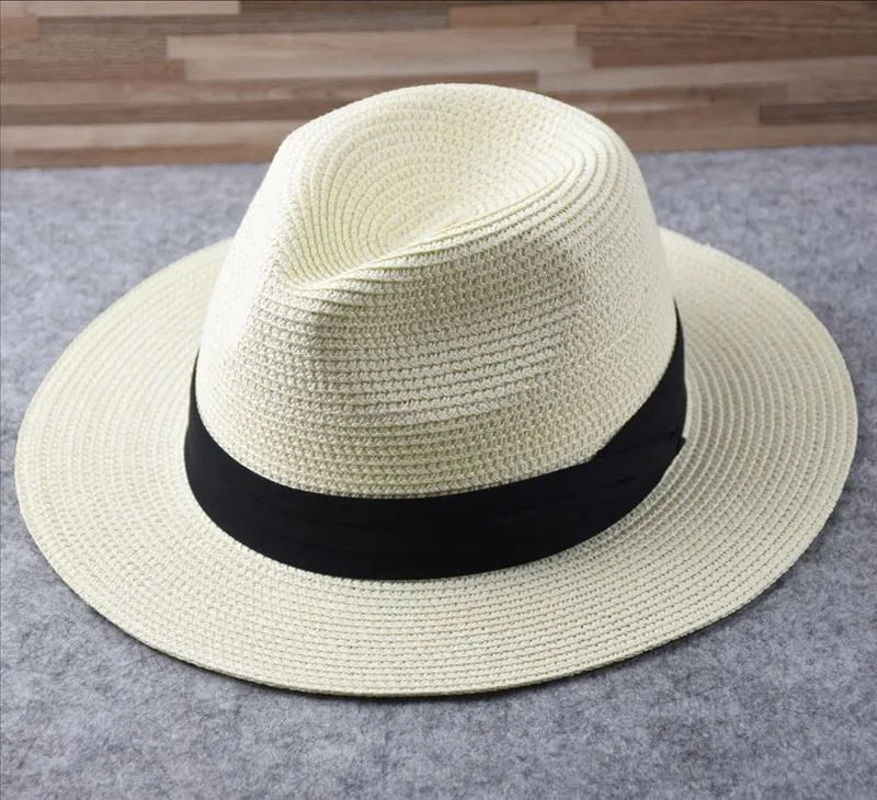 Chapéu Fedora Panamá Premium de Palha 54-62cm Dobrável Unissex Proteção UV para Viagens de Verão
