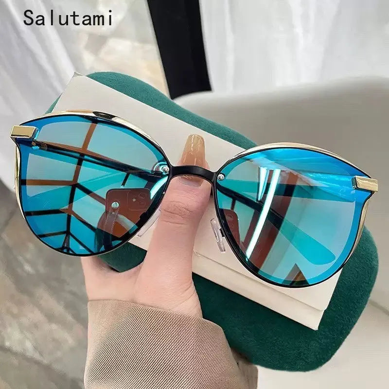 Óculos de Sol Retro Redondo Estilo Gato — Feminino, Elegante e com Proteção UV400