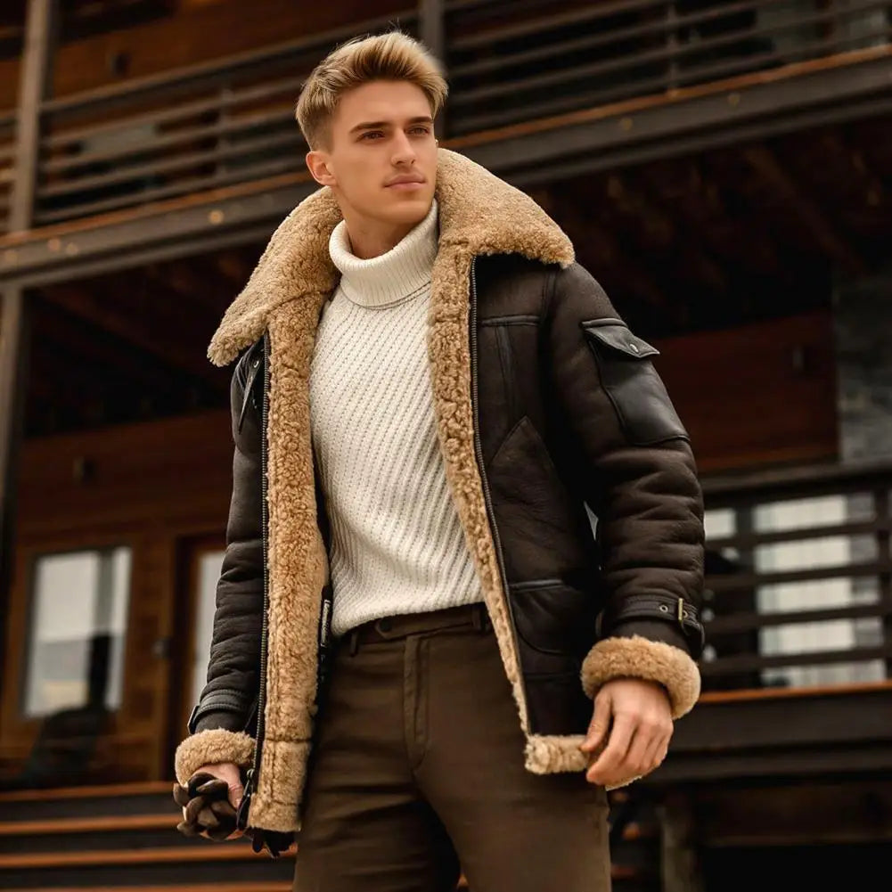 Jaqueta de Lã Vintage Masculina Quentinha — Estilo Casual e Conforto para o Inverno