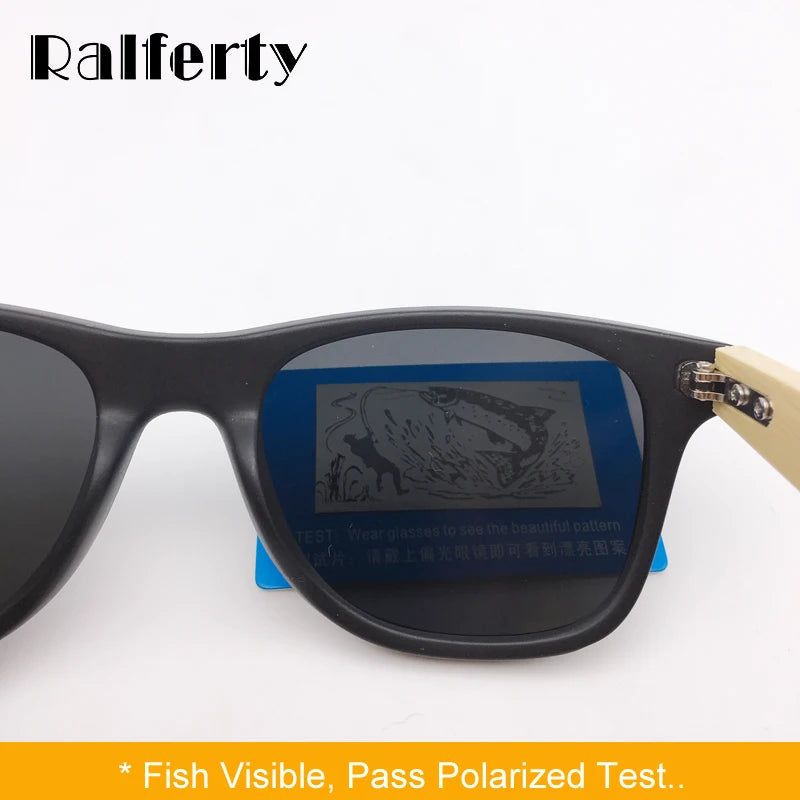Ralferty Bamboo Sunglasses Men Polarized Women Black Sunglass Male UV400 Sun Glasses Driver Goggles Wooden Eyewear Shades 2025