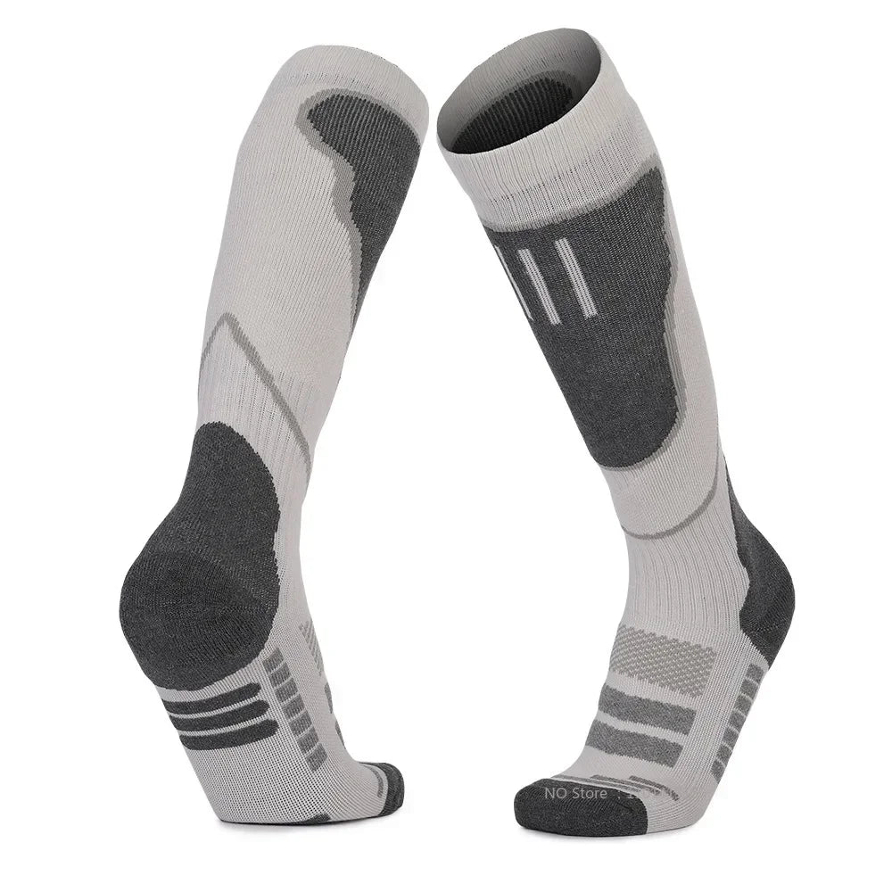 Meia Merino Wool Compressão Longa Quentinha — Térmica para Ski, Trilha, Snowboard e Esportes de Inverno