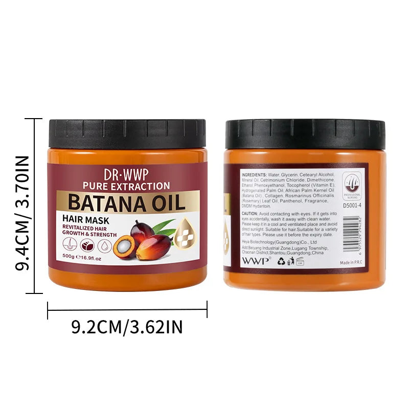 Kit Shampoo e Condicionador Batana Oil 500ml — Hidratante, Suavizante e Anti-Frizz para Cabelos