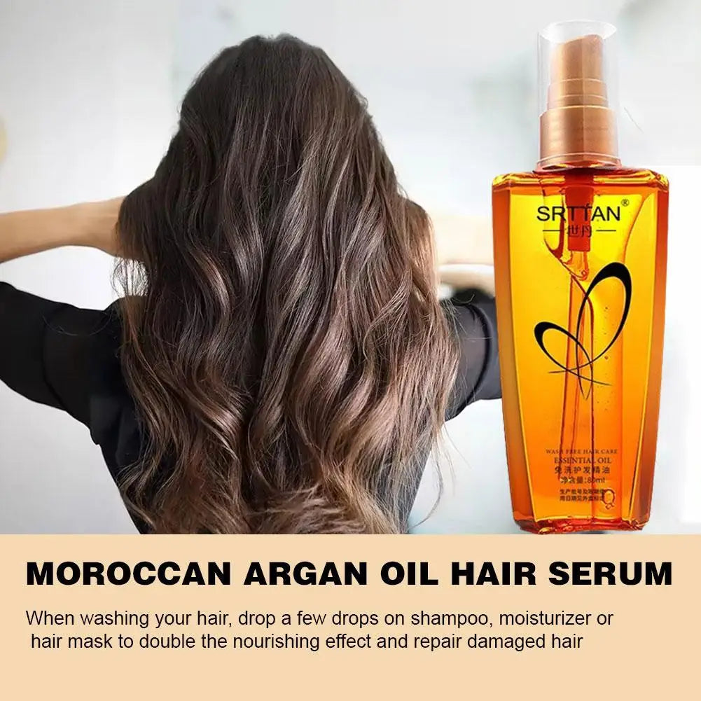 Sérum de Argan Marroquino em Névoa — Óleo Leve para Cabelos Divididos, Crespos e com Frizz