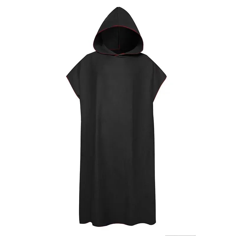 Toalha de Banho de Microfibra com Capuz para Adultos, Toalha de Praia de Secagem Rápida e Absorvente, Robe Vestível com Mangas